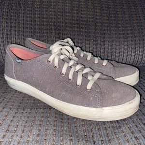 3/$20 Womens Keds Gray Canvas Shoes US Size 7.5 WF59241